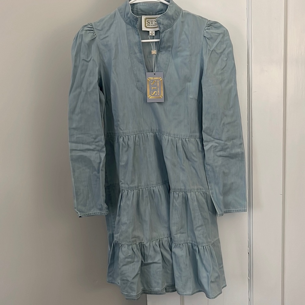 NWT! Sail to Sable Flare Tunic Dress - Light Chambray